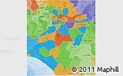 Political 3D Map of Ondo, political shades outside