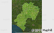 Satellite 3D Map of Ondo, darken