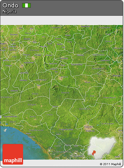Satellite 3D Map of Ondo