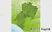 Satellite 3D Map of Ondo, physical outside