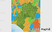 Satellite 3D Map of Ondo, political outside