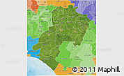 Satellite 3D Map of Ondo, political shades outside