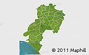 Satellite 3D Map of Ondo, single color outside