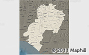 Shaded Relief 3D Map of Ondo, darken