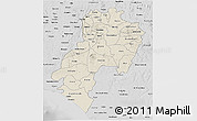 Shaded Relief 3D Map of Ondo, desaturated