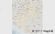 Shaded Relief 3D Map of Ondo, semi-desaturated