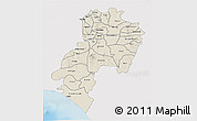 Shaded Relief 3D Map of Ondo, single color outside