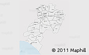 Silver Style 3D Map of Ondo, single color outside