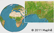 Satellite Location Map of AkokoSou