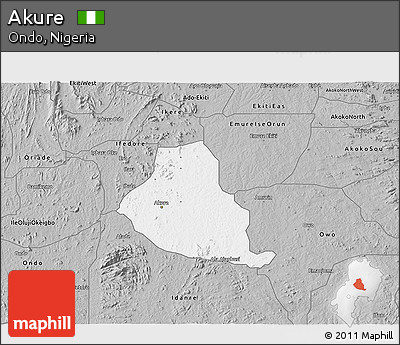 Gray 3D Map of Akure