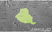 Physical 3D Map of Akure, darken, desaturated