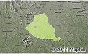 Physical 3D Map of Akure, darken, semi-desaturated