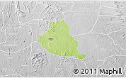 Physical 3D Map of Akure, lighten, desaturated