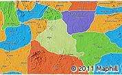 Physical 3D Map of Akure, political outside