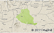 Physical 3D Map of Akure, shaded relief outside