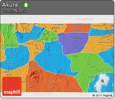 Political 3D Map of Akure