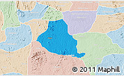 Political 3D Map of Akure, lighten