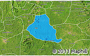 Political 3D Map of Akure, satellite outside