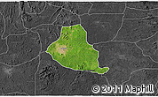 Satellite 3D Map of Akure, darken, desaturated