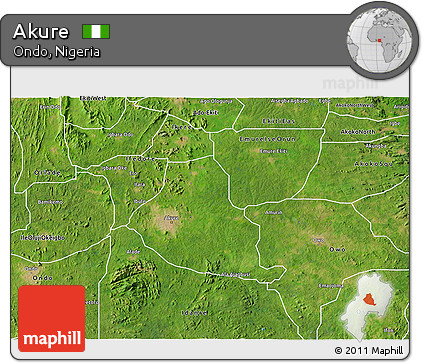Satellite 3D Map of Akure