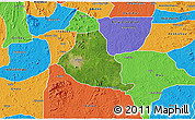 Satellite 3D Map of Akure, political outside