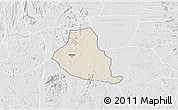 Shaded Relief 3D Map of Akure, lighten, desaturated