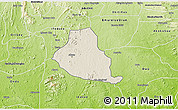 Shaded Relief 3D Map of Akure, physical outside
