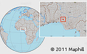 Gray Location Map of Akure