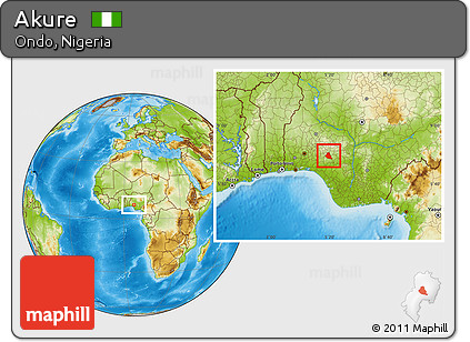 Physical Location Map of Akure