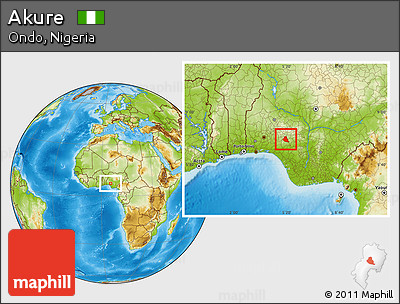 Physical Location Map of Akure