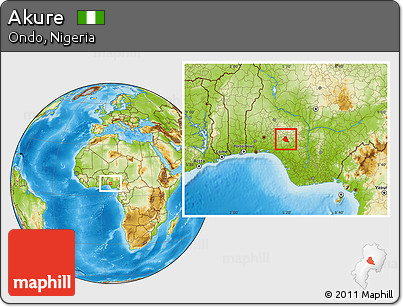 Physical Location Map of Akure