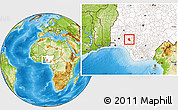 Physical Location Map of Akure, highlighted country