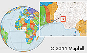 Political Location Map of Akure, highlighted country