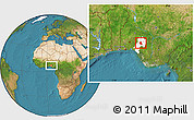 Satellite Location Map of Akure, highlighted parent region