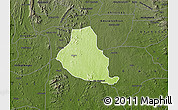 Physical Map of Akure, darken