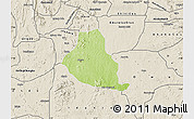 Physical Map of Akure, shaded relief outside