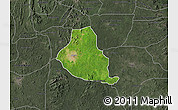 Satellite Map of Akure, darken, semi-desaturated