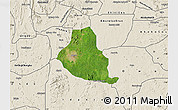 Satellite Map of Akure, shaded relief outside