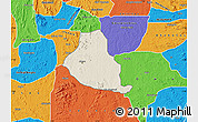 Shaded Relief Map of Akure, political outside