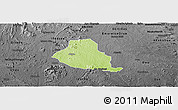 Physical Panoramic Map of Akure, darken, desaturated