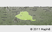 Physical Panoramic Map of Akure, darken, semi-desaturated