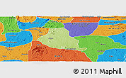 Physical Panoramic Map of Akure, political outside