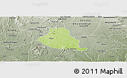 Physical Panoramic Map of Akure, semi-desaturated