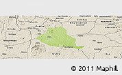 Physical Panoramic Map of Akure, shaded relief outside