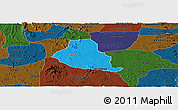 Political Panoramic Map of Akure, darken