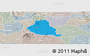 Political Panoramic Map of Akure, lighten, semi-desaturated