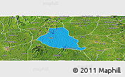 Political Panoramic Map of Akure, satellite outside