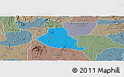 Political Panoramic Map of Akure, semi-desaturated
