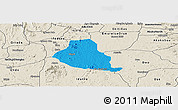 Political Panoramic Map of Akure, shaded relief outside