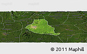 Satellite Panoramic Map of Akure, darken